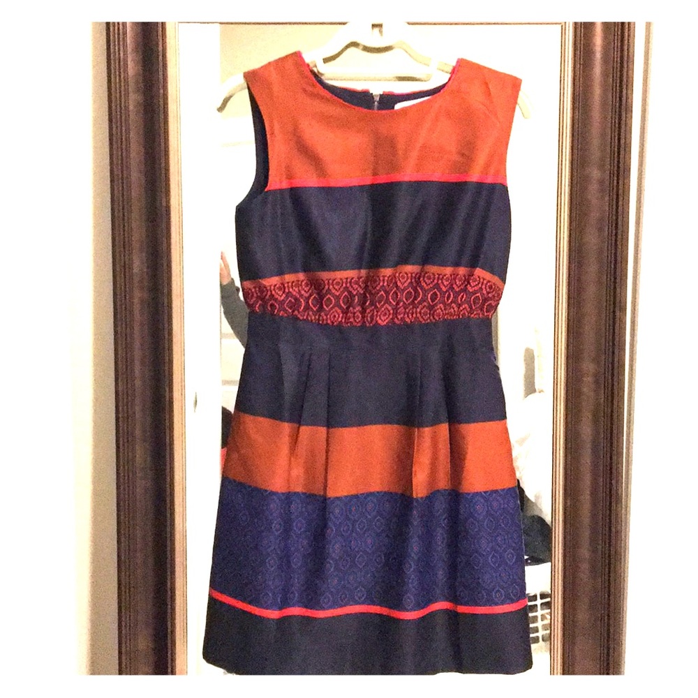 Loft Petite Striped Zip-back Sleeveless Dress, 0P